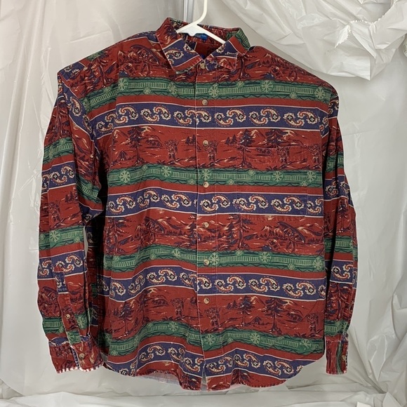 Men’s Pendleton Multicolor Paisley Outdoor Print Button Long Sleeve Shirt Size L - Picture 11 of 15